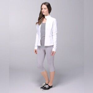 Lululemon In The Flow Crop II Leggings 4 Seamless Heathered light Gray W6B41S